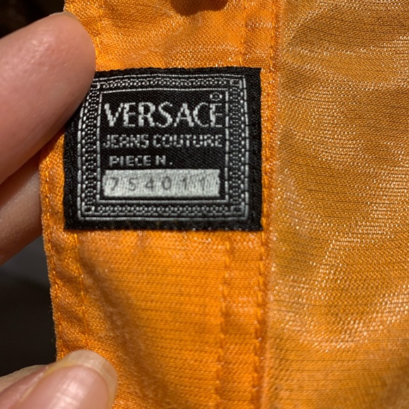 VINTAGE VERSACE ORANGE BLOUSE - Picture 6 of 12